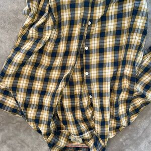 Men's Plaid Shirt - Blue and Yellow